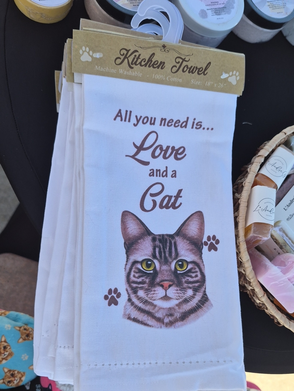 Kitchen Towel - Love and a Cat -